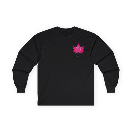 IB Leaf Fight in Bloom – Breast Cancer Awareness Long Sleeve Tee