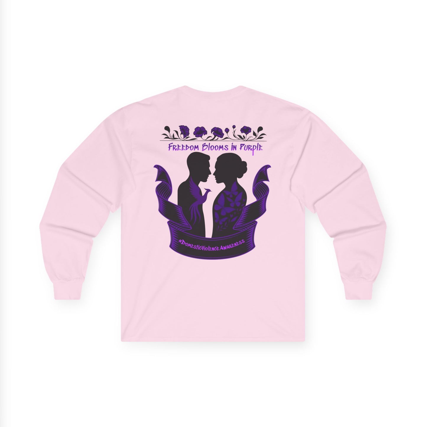 💜 Freedom Blooms in Purple – Domestic Violence Awareness Long Sleeve Tee