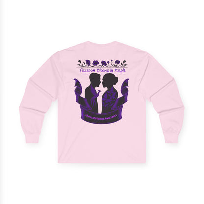 💜 Freedom Blooms in Purple – Domestic Violence Awareness Long Sleeve Tee