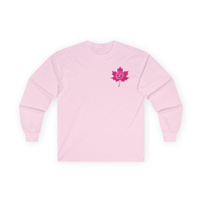 IB Leaf Fight in Bloom – Breast Cancer Awareness Long Sleeve Tee