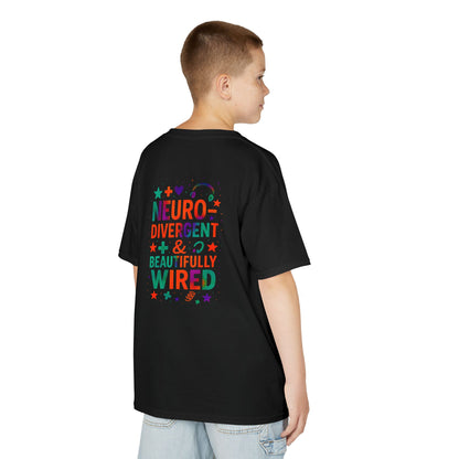 🧩 IB Leaf Neurodivergent & Beautifully Wired – Kids SPD & Autism Awareness Tee