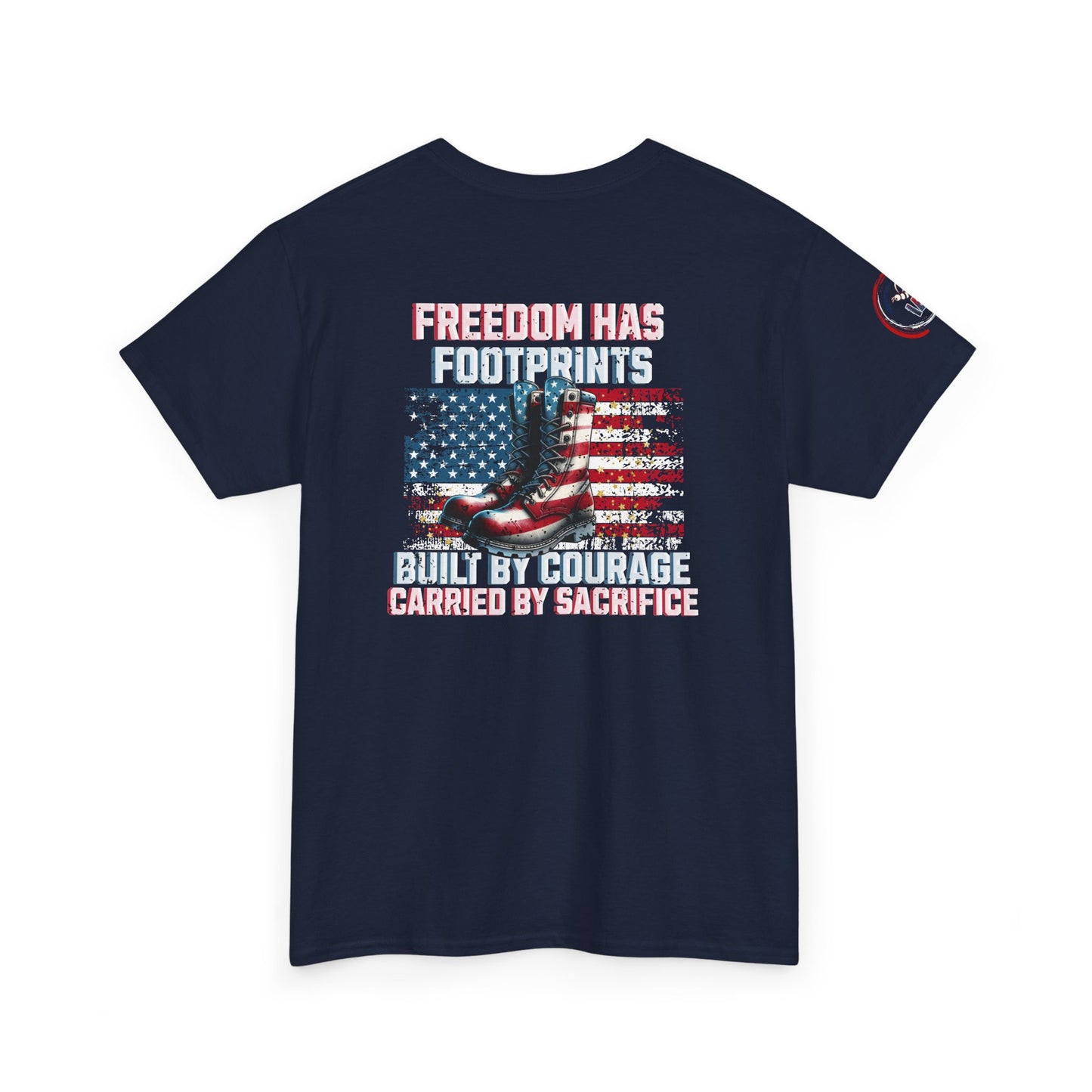 IB Leaf™ Freedom Has Footprints Veterans Tribute Tee | Built by Courage, Carried by Sacrifice