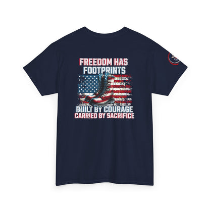 IB Leaf™ Freedom Has Footprints Veterans Tribute Tee | Built by Courage, Carried by Sacrifice
