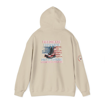 IB Leaf™ Freedom Has Footprints Veterans Tribute Hoodie | Built by Courage, Carried by Sacrifice