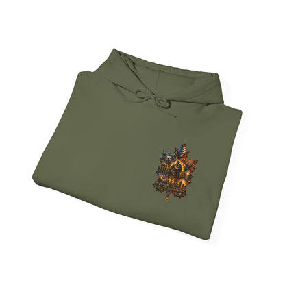 IB Leaf™ Freedom Has Footprints Veterans Tribute Hoodie | Built by Courage, Carried by Sacrifice