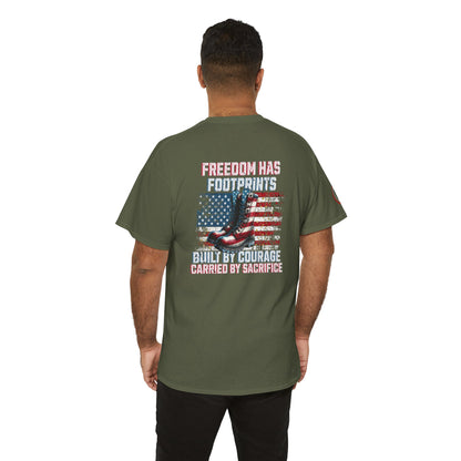 IB Leaf™ Freedom Has Footprints Veterans Tribute Tee | Built by Courage, Carried by Sacrifice