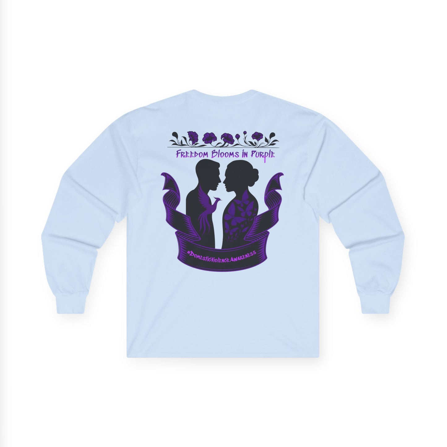 💜 Freedom Blooms in Purple – Domestic Violence Awareness Long Sleeve Tee