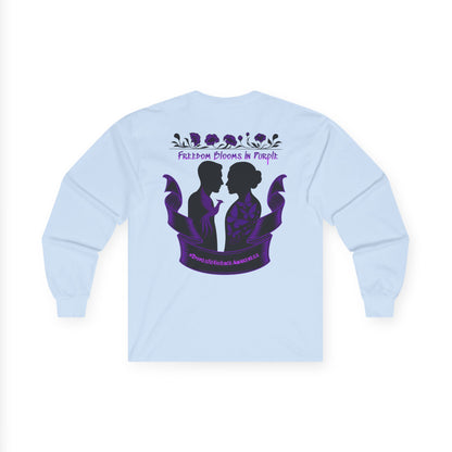 💜 Freedom Blooms in Purple – Domestic Violence Awareness Long Sleeve Tee