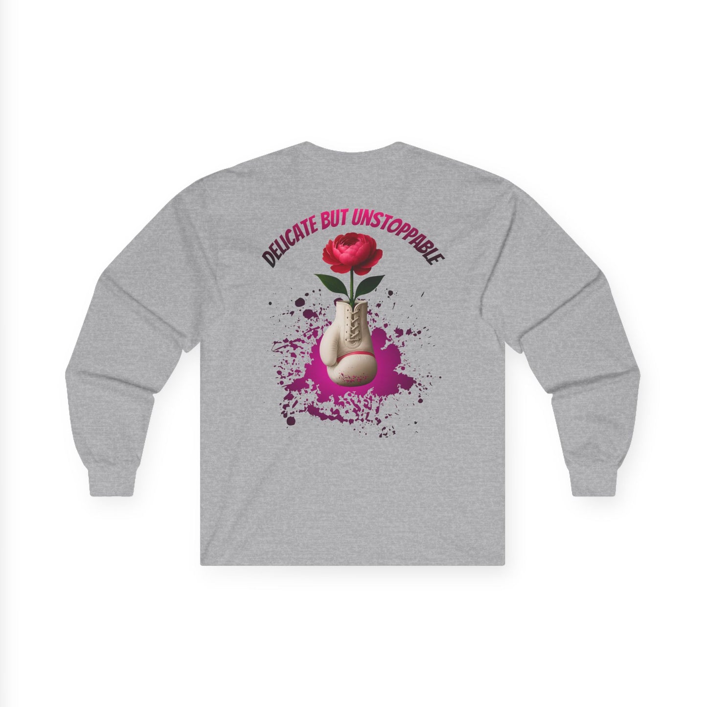 IB Leaf Fight in Bloom – Breast Cancer Awareness Long Sleeve Tee