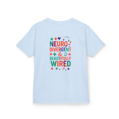 🧩 IB Leaf Neurodivergent & Beautifully Wired – Kids SPD & Autism Awareness Tee