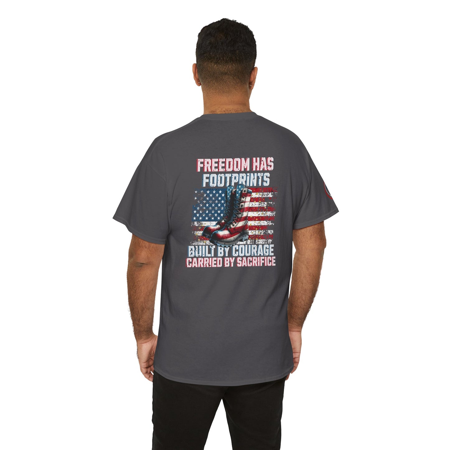 IB Leaf™ Freedom Has Footprints Veterans Tribute Tee | Built by Courage, Carried by Sacrifice