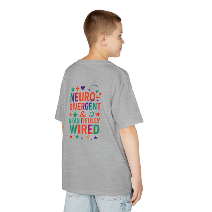 🧩 IB Leaf Neurodivergent & Beautifully Wired – Kids SPD & Autism Awareness Tee