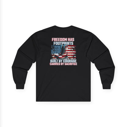 IB Leaf™ Freedom Has Footprints Veterans Tribute Long Sleeve | Built by Courage, Carried by Sacrifice