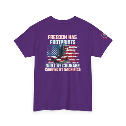 IB Leaf™ Freedom Has Footprints Veterans Tribute Tee | Built by Courage, Carried by Sacrifice