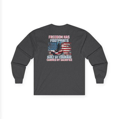 IB Leaf™ Freedom Has Footprints Veterans Tribute Long Sleeve | Built by Courage, Carried by Sacrifice