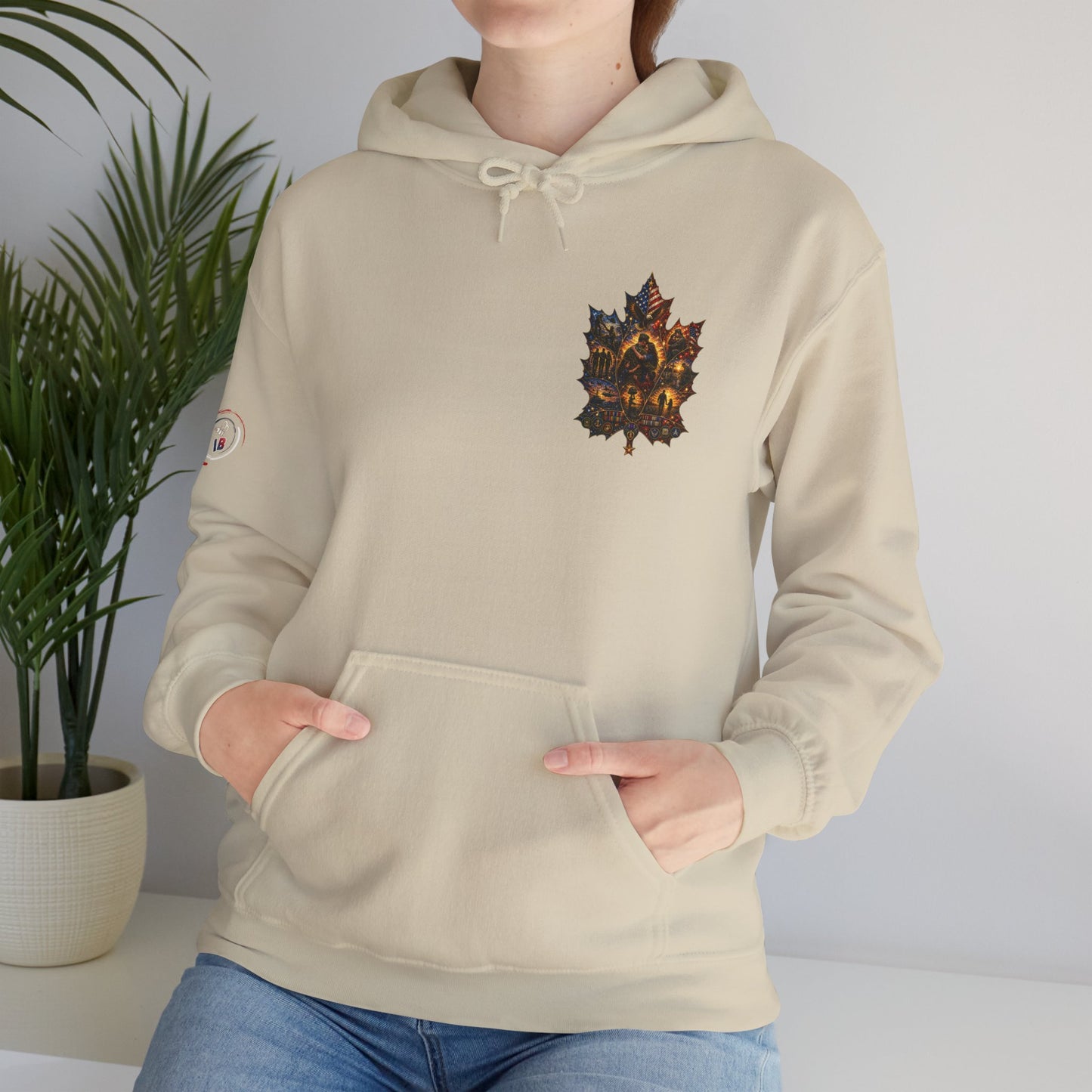 IB Leaf™ Freedom Has Footprints Veterans Tribute Hoodie | Built by Courage, Carried by Sacrifice