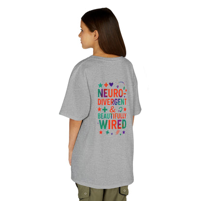 🧩 IB Leaf Neurodivergent & Beautifully Wired – Kids SPD & Autism Awareness Tee