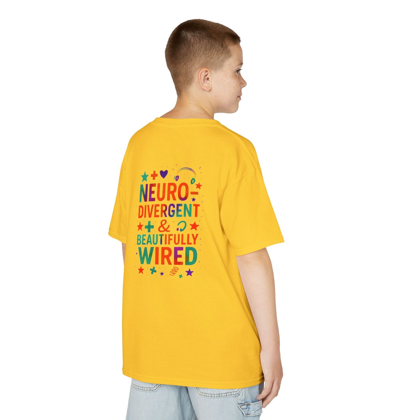 🧩 IB Leaf Neurodivergent & Beautifully Wired – Kids SPD & Autism Awareness Tee