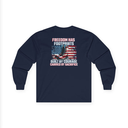 IB Leaf™ Freedom Has Footprints Veterans Tribute Long Sleeve | Built by Courage, Carried by Sacrifice