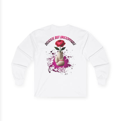 IB Leaf Fight in Bloom – Breast Cancer Awareness Long Sleeve Tee