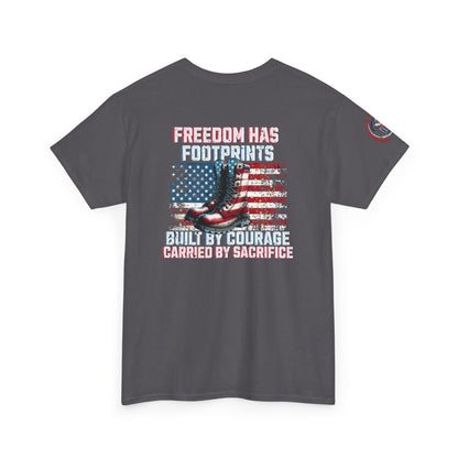 IB Leaf™ Freedom Has Footprints Veterans Tribute Tee | Built by Courage, Carried by Sacrifice