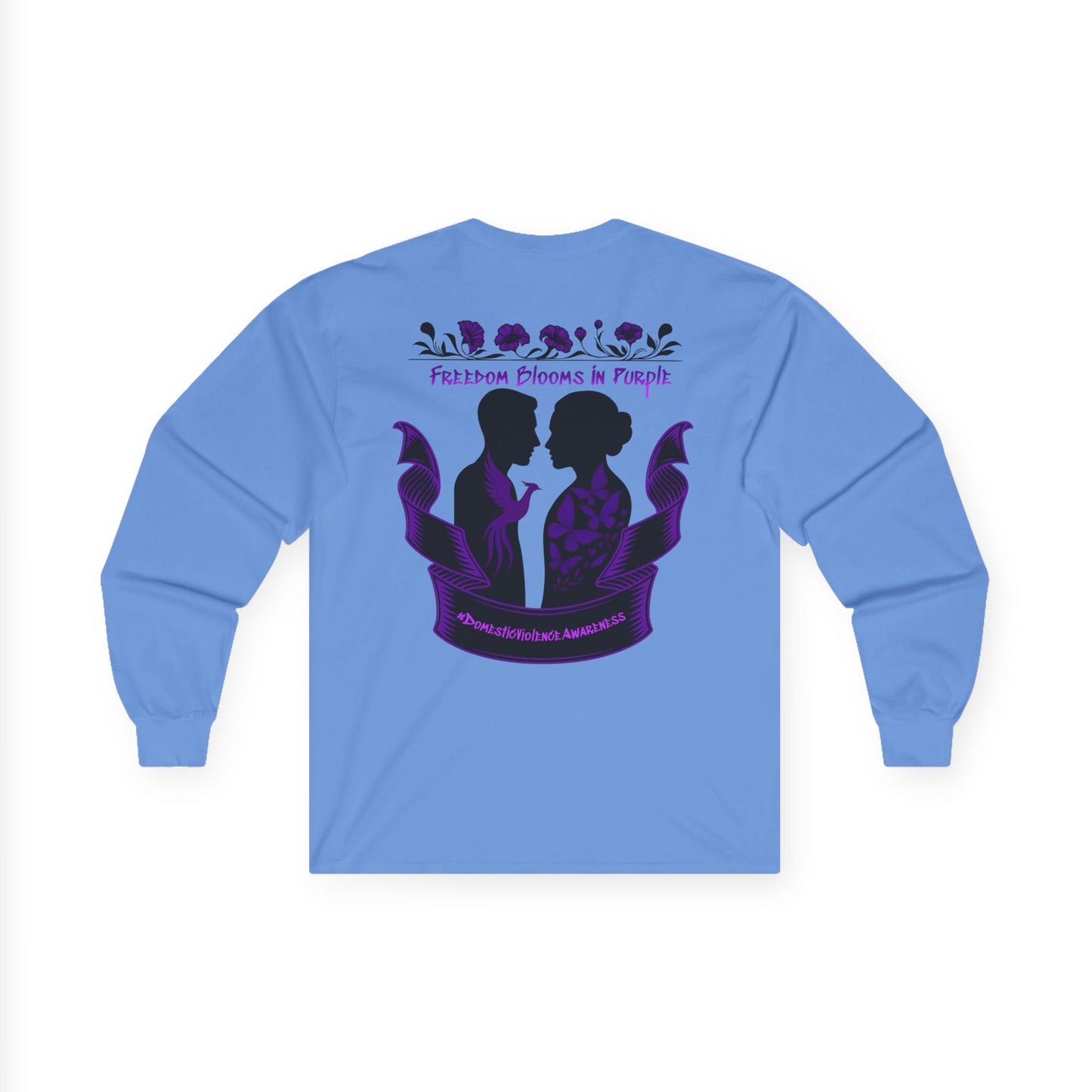 💜 Freedom Blooms in Purple – Domestic Violence Awareness Long Sleeve Tee