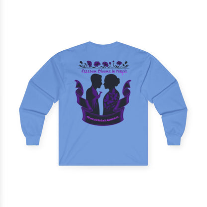 💜 Freedom Blooms in Purple – Domestic Violence Awareness Long Sleeve Tee