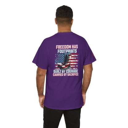 IB Leaf™ Freedom Has Footprints Veterans Tribute Tee | Built by Courage, Carried by Sacrifice
