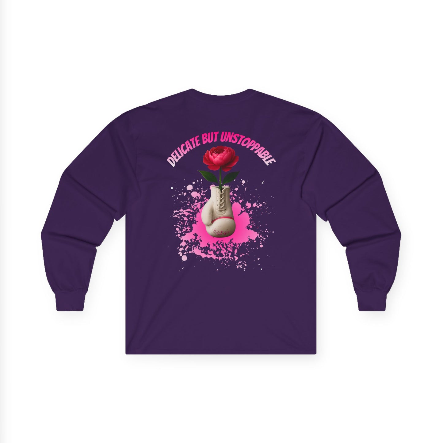 IB Leaf Fight in Bloom – Breast Cancer Awareness Long Sleeve Tee