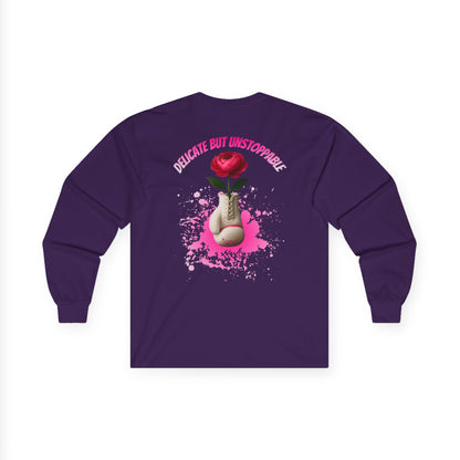 IB Leaf Fight in Bloom – Breast Cancer Awareness Long Sleeve Tee