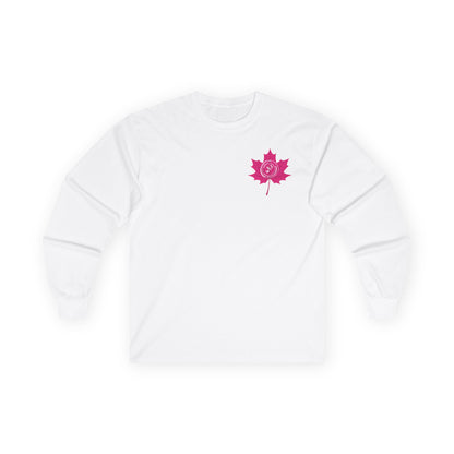 IB Leaf Fight in Bloom – Breast Cancer Awareness Long Sleeve Tee
