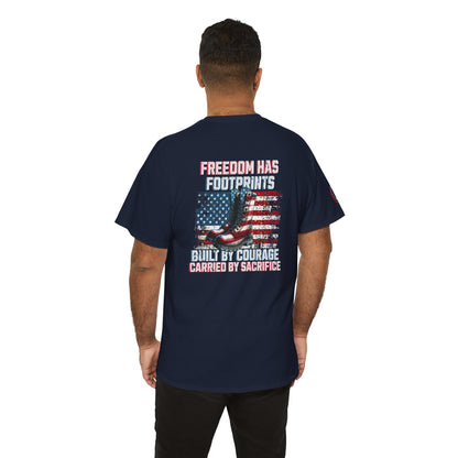 IB Leaf™ Freedom Has Footprints Veterans Tribute Tee | Built by Courage, Carried by Sacrifice