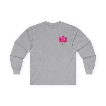 IB Leaf Fight in Bloom – Breast Cancer Awareness Long Sleeve Tee