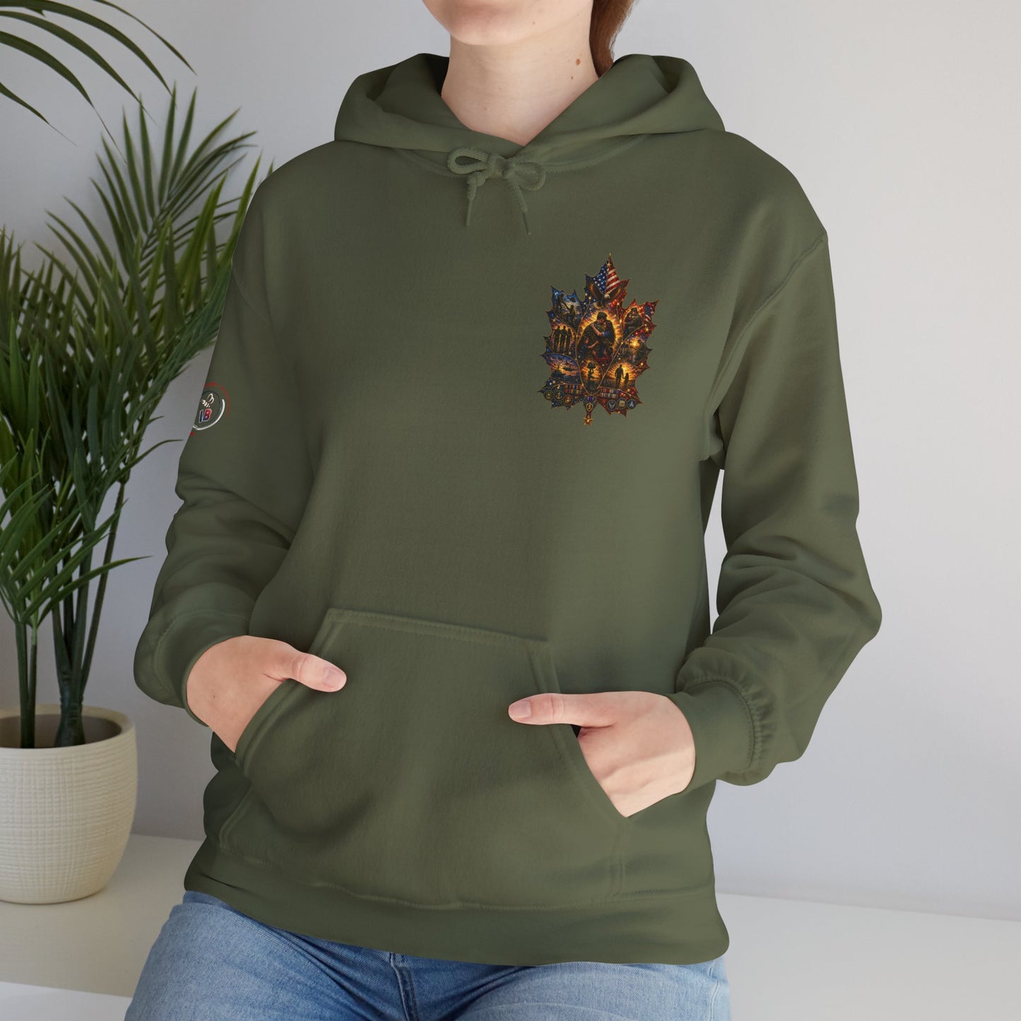 IB Leaf™ Freedom Has Footprints Veterans Tribute Hoodie | Built by Courage, Carried by Sacrifice
