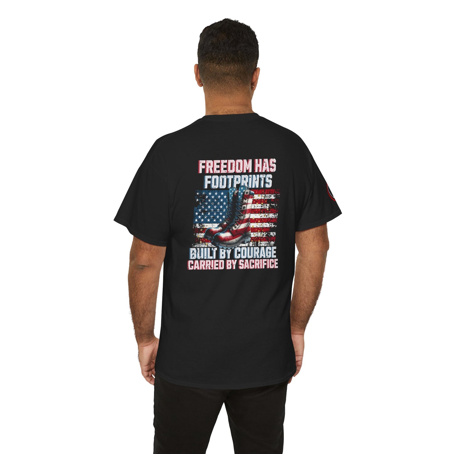 IB Leaf™ Freedom Has Footprints Veterans Tribute Tee | Built by Courage, Carried by Sacrifice