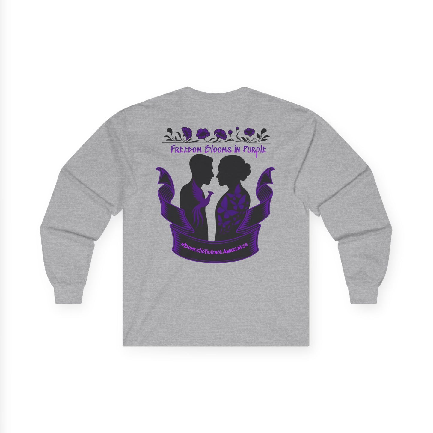 💜 Freedom Blooms in Purple – Domestic Violence Awareness Long Sleeve Tee