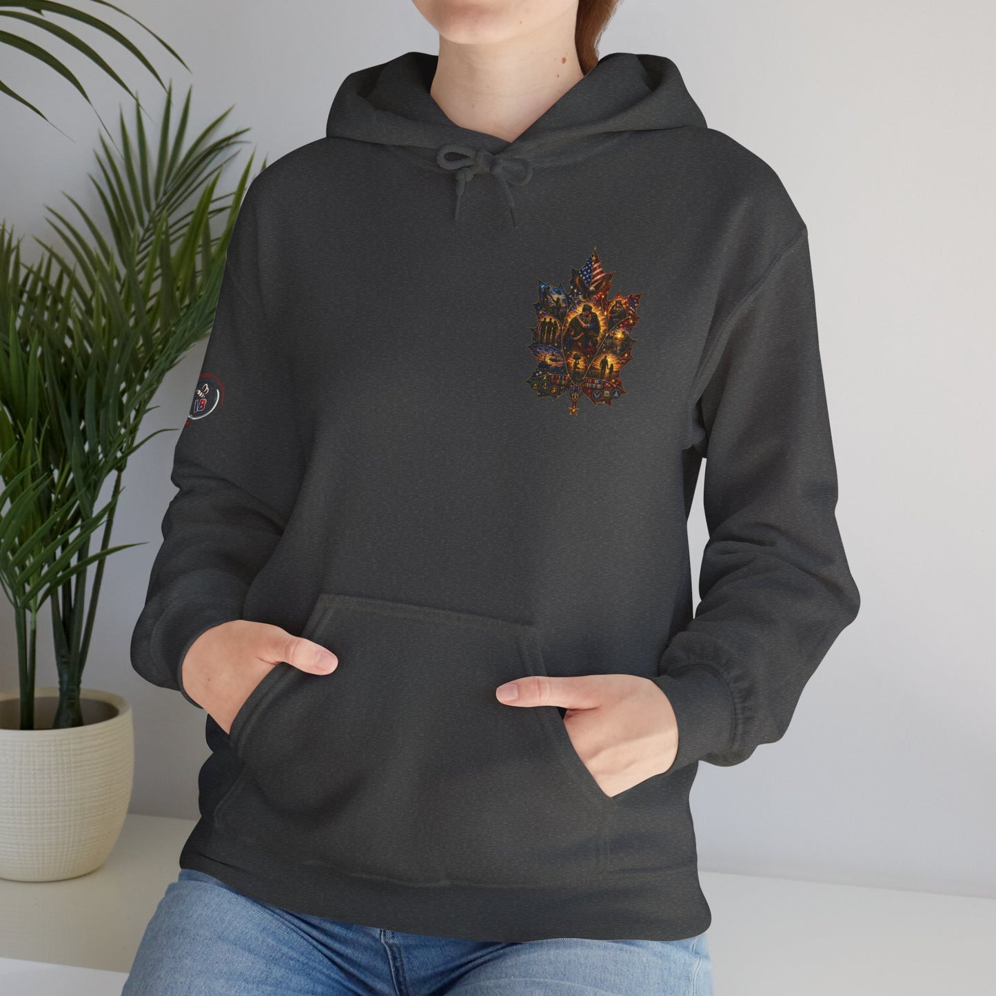 IB Leaf™ Freedom Has Footprints Veterans Tribute Hoodie | Built by Courage, Carried by Sacrifice