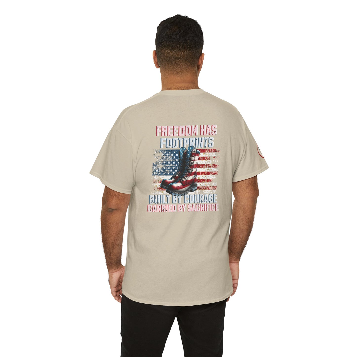 IB Leaf™ Freedom Has Footprints Veterans Tribute Tee | Built by Courage, Carried by Sacrifice