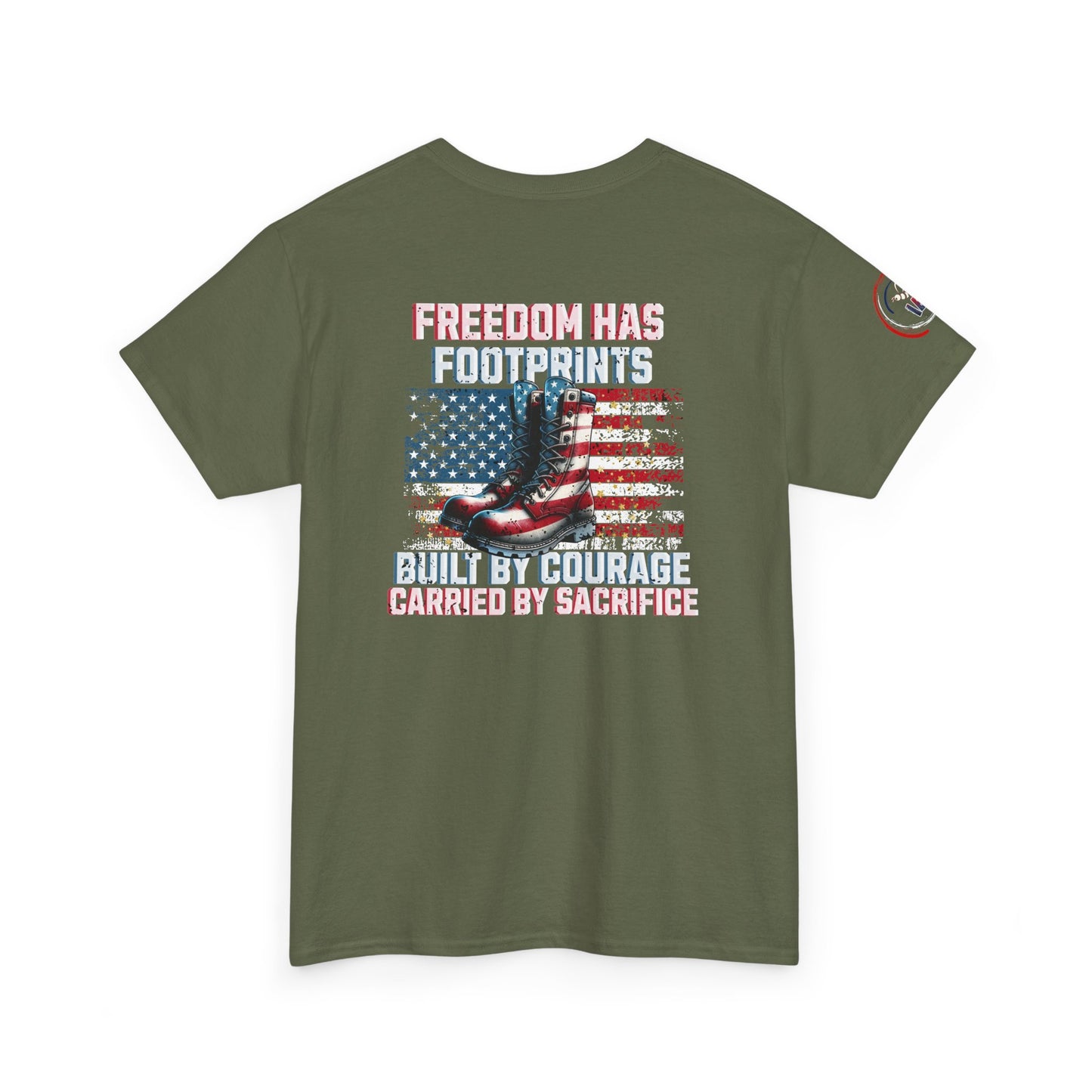 IB Leaf™ Freedom Has Footprints Veterans Tribute Tee | Built by Courage, Carried by Sacrifice