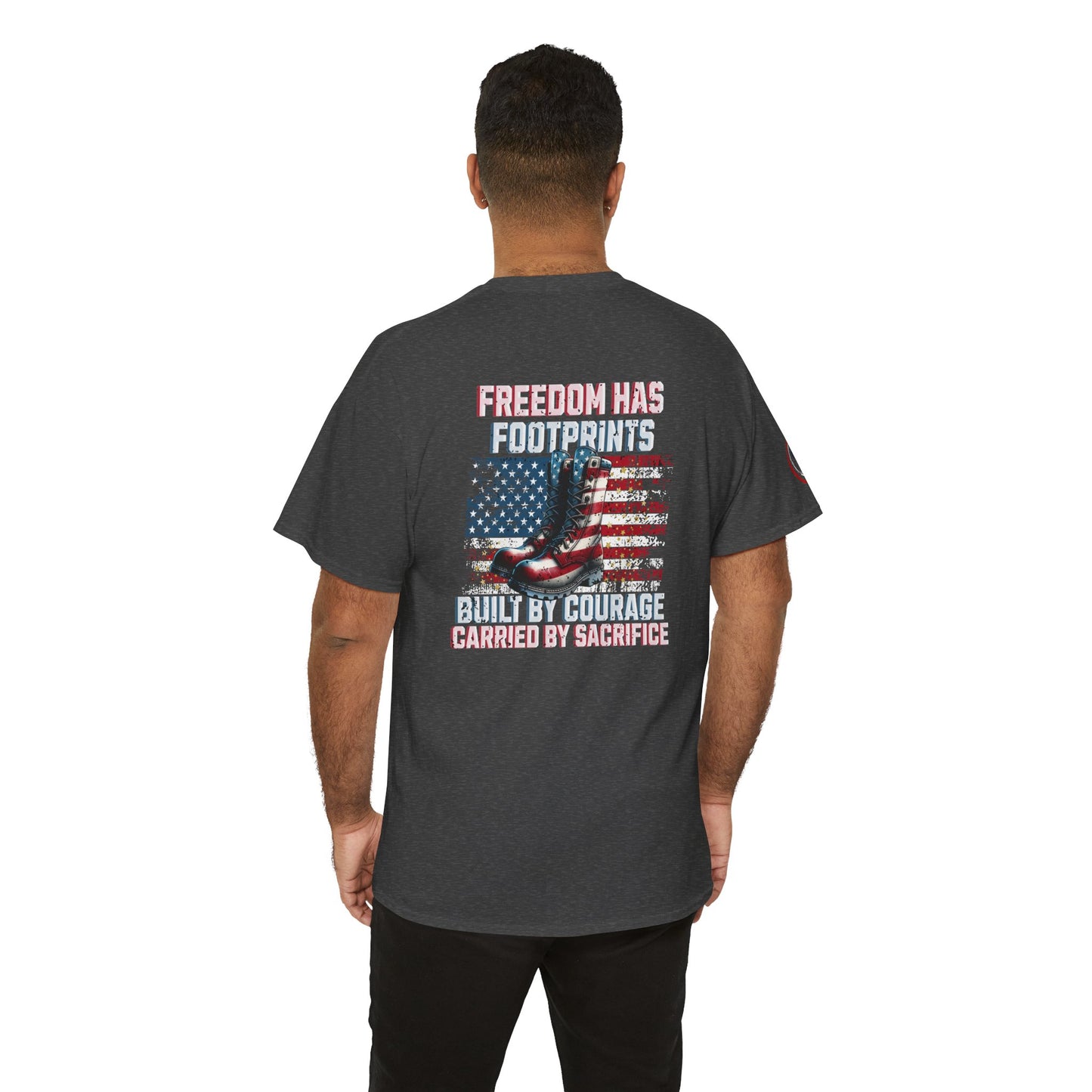 IB Leaf™ Freedom Has Footprints Veterans Tribute Tee | Built by Courage, Carried by Sacrifice
