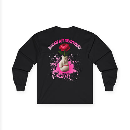 IB Leaf Fight in Bloom – Breast Cancer Awareness Long Sleeve Tee