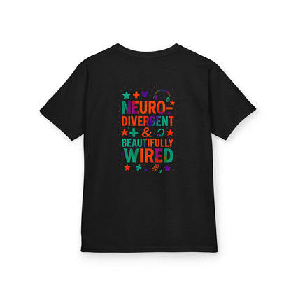 🧩 IB Leaf Neurodivergent & Beautifully Wired – Kids SPD & Autism Awareness Tee