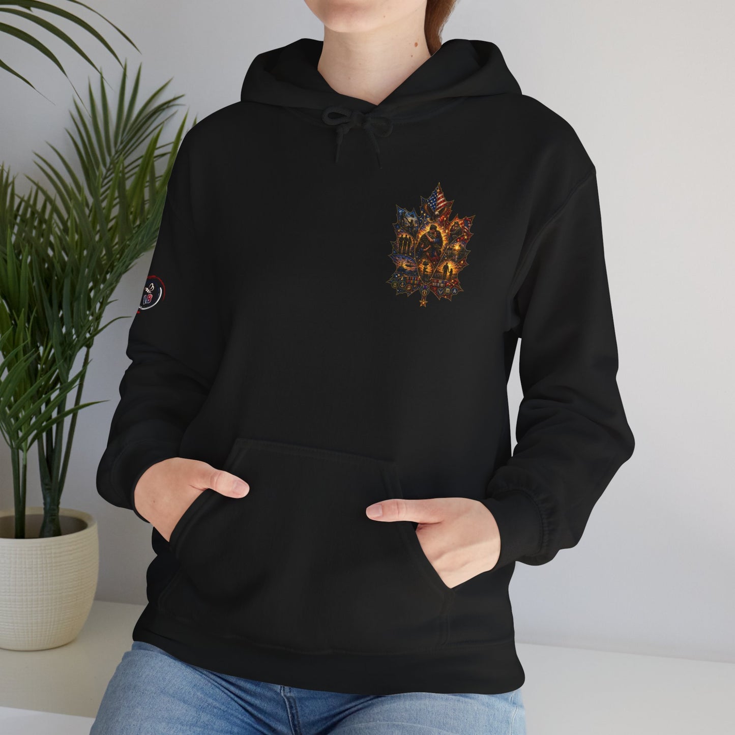 IB Leaf™ Freedom Has Footprints Veterans Tribute Hoodie | Built by Courage, Carried by Sacrifice