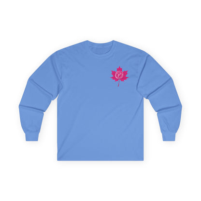 IB Leaf Fight in Bloom – Breast Cancer Awareness Long Sleeve Tee