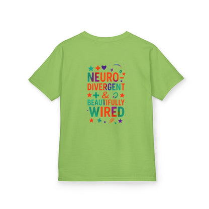 🧩 IB Leaf Neurodivergent & Beautifully Wired – Kids SPD & Autism Awareness Tee