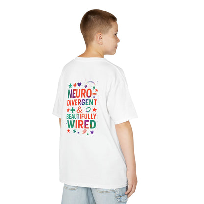 🧩 IB Leaf Neurodivergent & Beautifully Wired – Kids SPD & Autism Awareness Tee