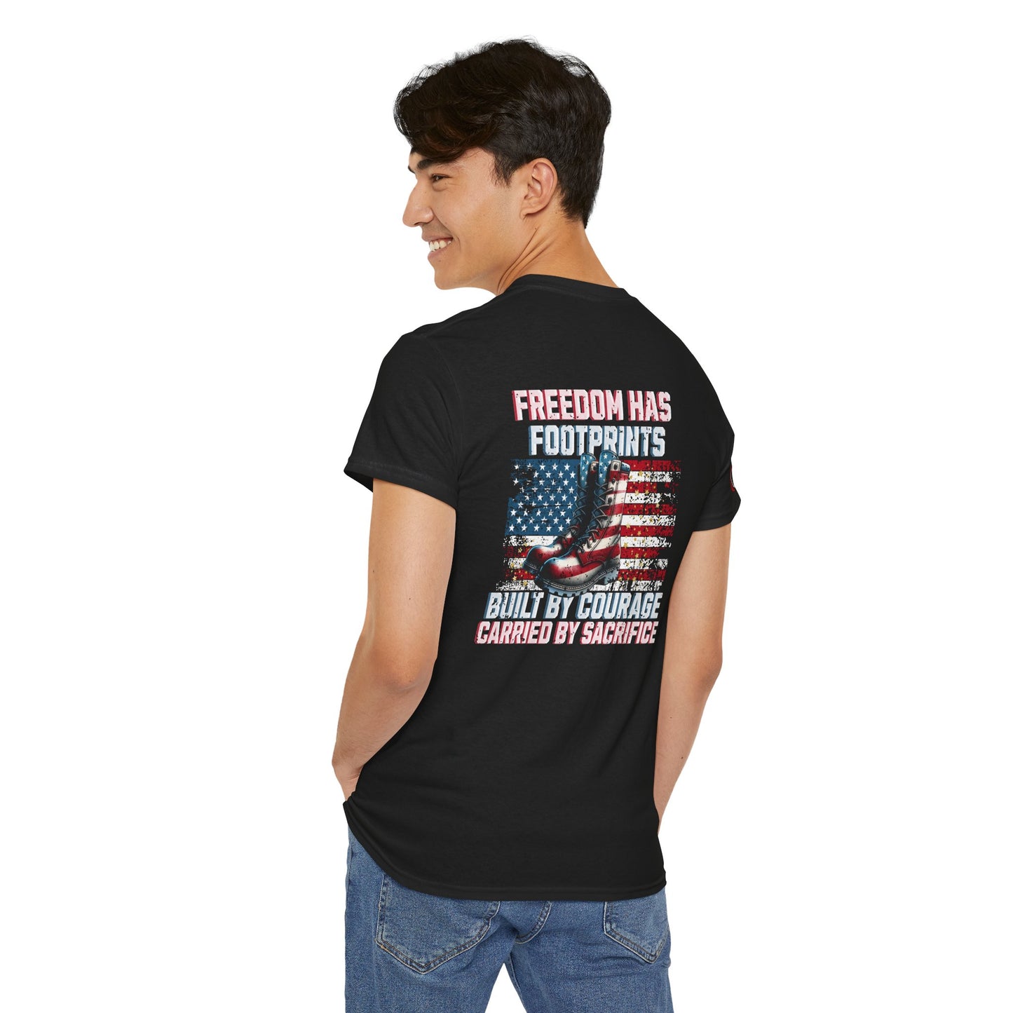 IB Leaf™ Freedom Has Footprints Veterans Tribute Tee | Built by Courage, Carried by Sacrifice