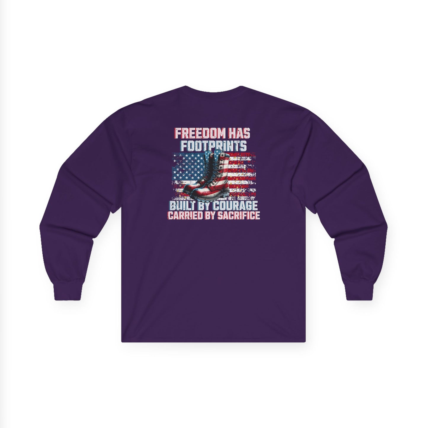 IB Leaf™ Freedom Has Footprints Veterans Tribute Long Sleeve | Built by Courage, Carried by Sacrifice