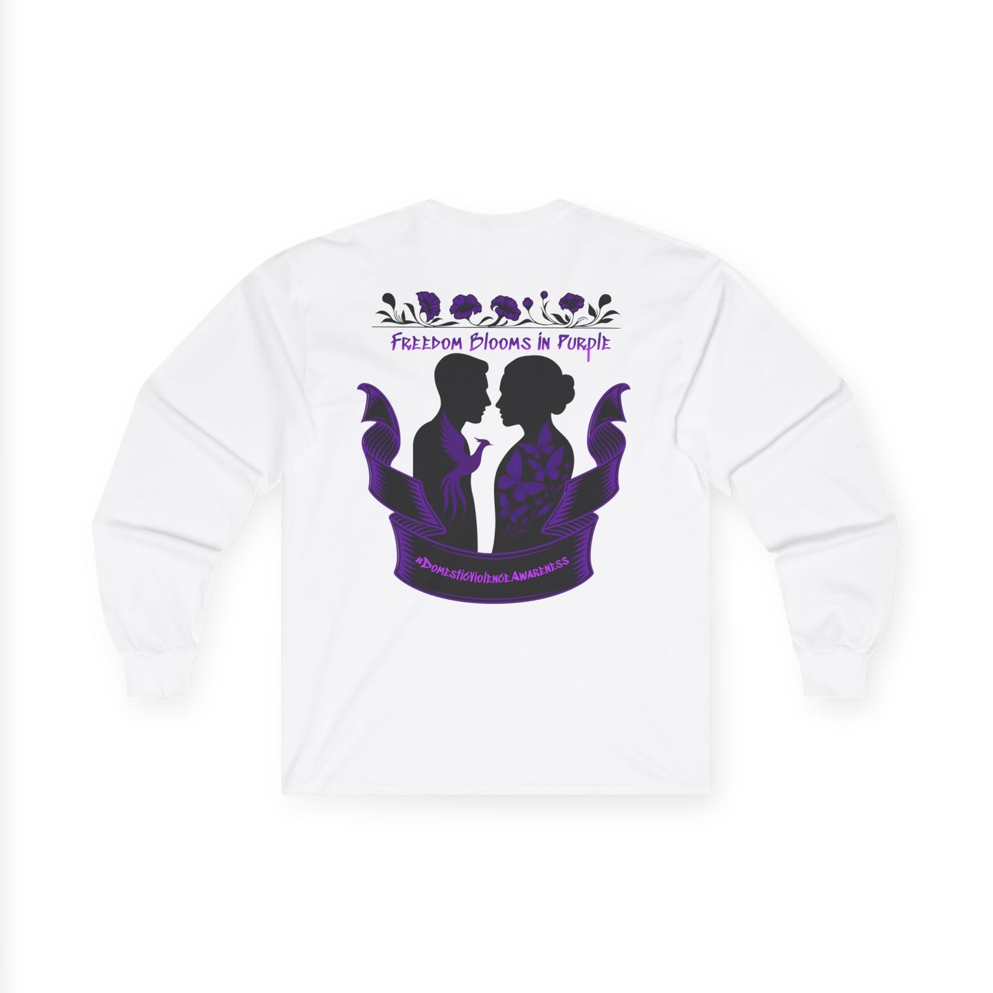 💜 Freedom Blooms in Purple – Domestic Violence Awareness Long Sleeve Tee