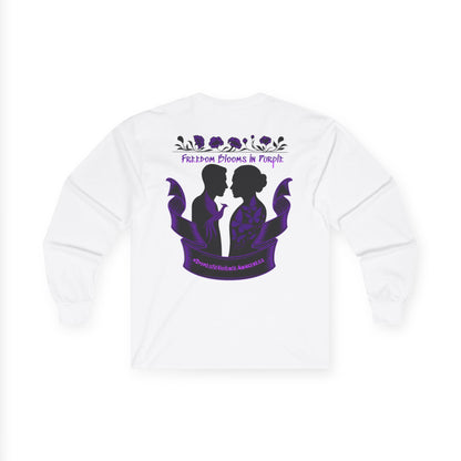 💜 Freedom Blooms in Purple – Domestic Violence Awareness Long Sleeve Tee